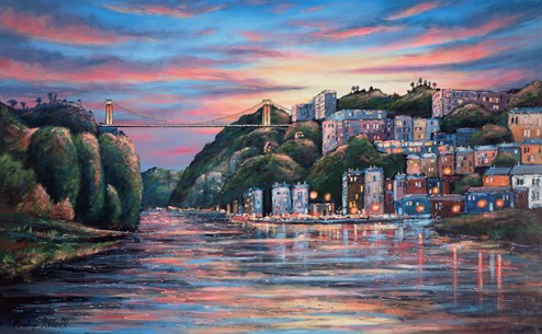 Clifton At Dusk by Phillip Bissell - Original Painting on Box Canvas