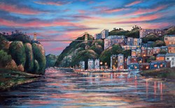 Clifton At Dusk by Phillip Bissell - Original Painting on Box Canvas sized 48x30 inches. Available from Whitewall Galleries